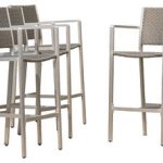 outdoor bar stools capral outdoor wicker bar stools, set of 4, gray - contemporary XLIVOAE