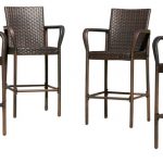 outdoor bar stools stewart outdoor wicker bar stools, set of 4, brown YLJQZRI