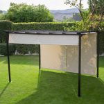 outdoor canopy belham living steel outdoor pergola gazebo with retractable canopy shades | IRNEOQP