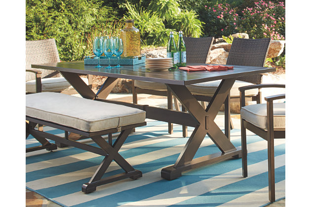 outdoor dining table moresdale rectangular dining table, , large ... RMDIHSU