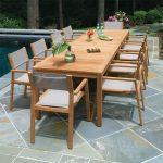 outdoor dining table summit 10ft infinity dining table, shown with summit stacking armchairs in WRSCRJL