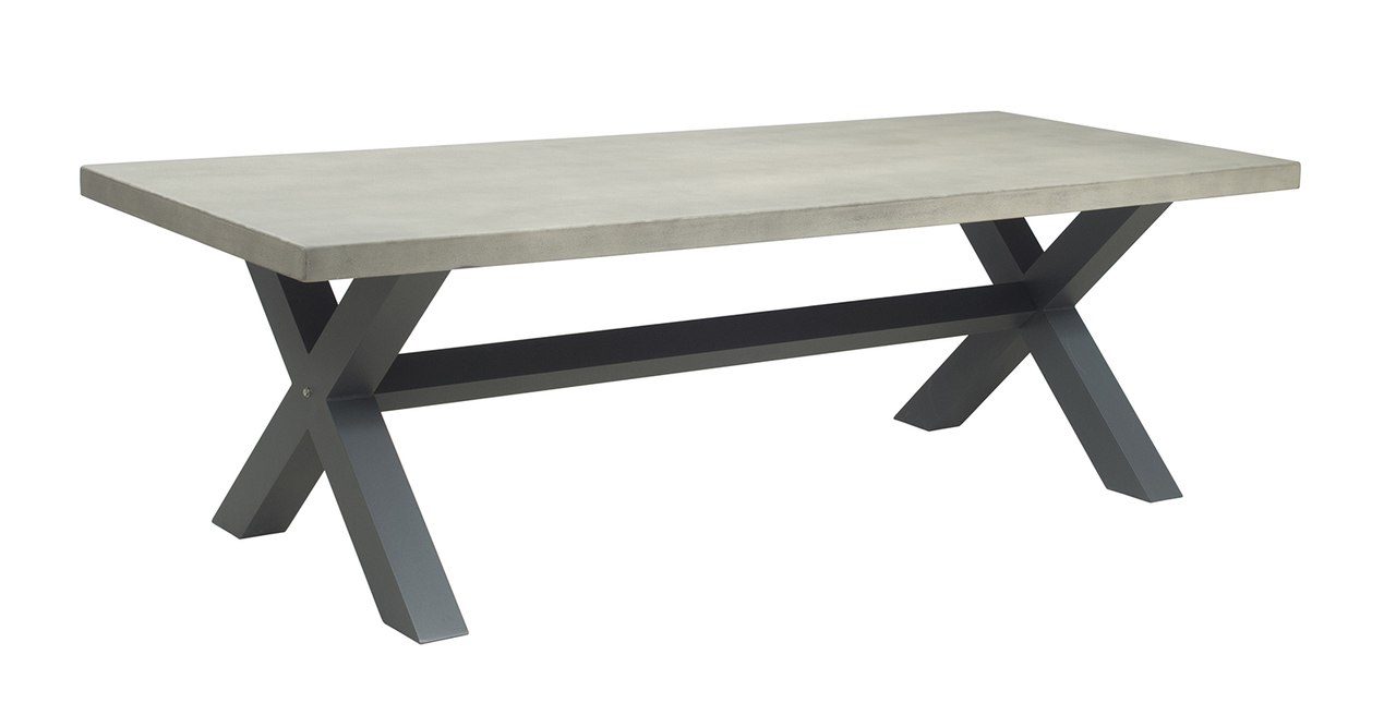 outdoor tables new york industrial 2.4m light grey outdoor poly-cement dining table JQMPLKA