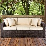 outdoor wicker furniture best choice products 3-seat outdoor wicker sofa couch patio furniture TWLHSQI