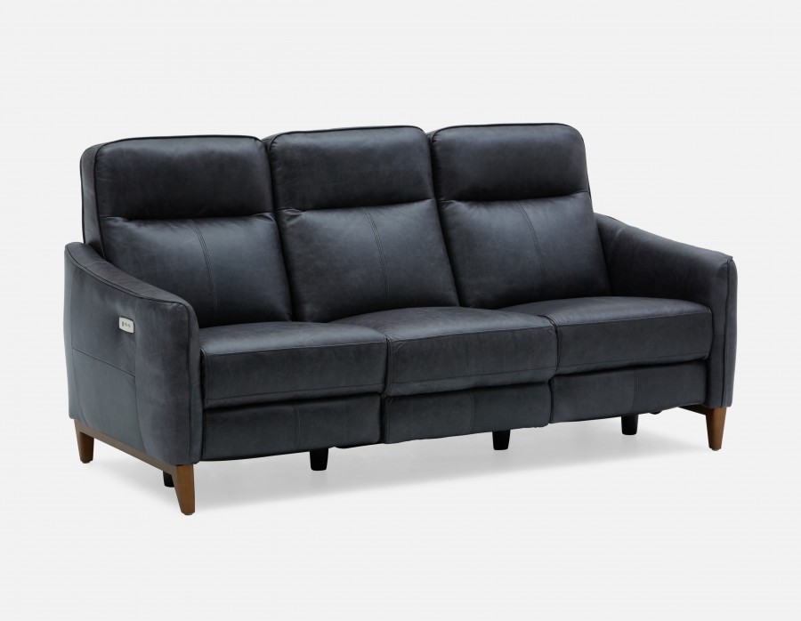 palmer - 100 % leather power recliner sofa - black OFWXGNR