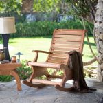 patio chairs belham living avondale oversized outdoor rocking chair - natural | hayneedle GBBSSCG