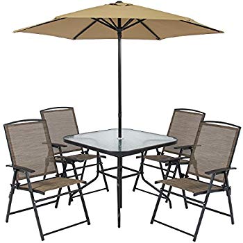 patio table and chairs best choice products 6pc outdoor folding patio dining set w/ table, GJCKLDY