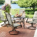 patio table and chairs hampton bay statesville 5-piece padded sling patio dining set with 53 GTBXVOA