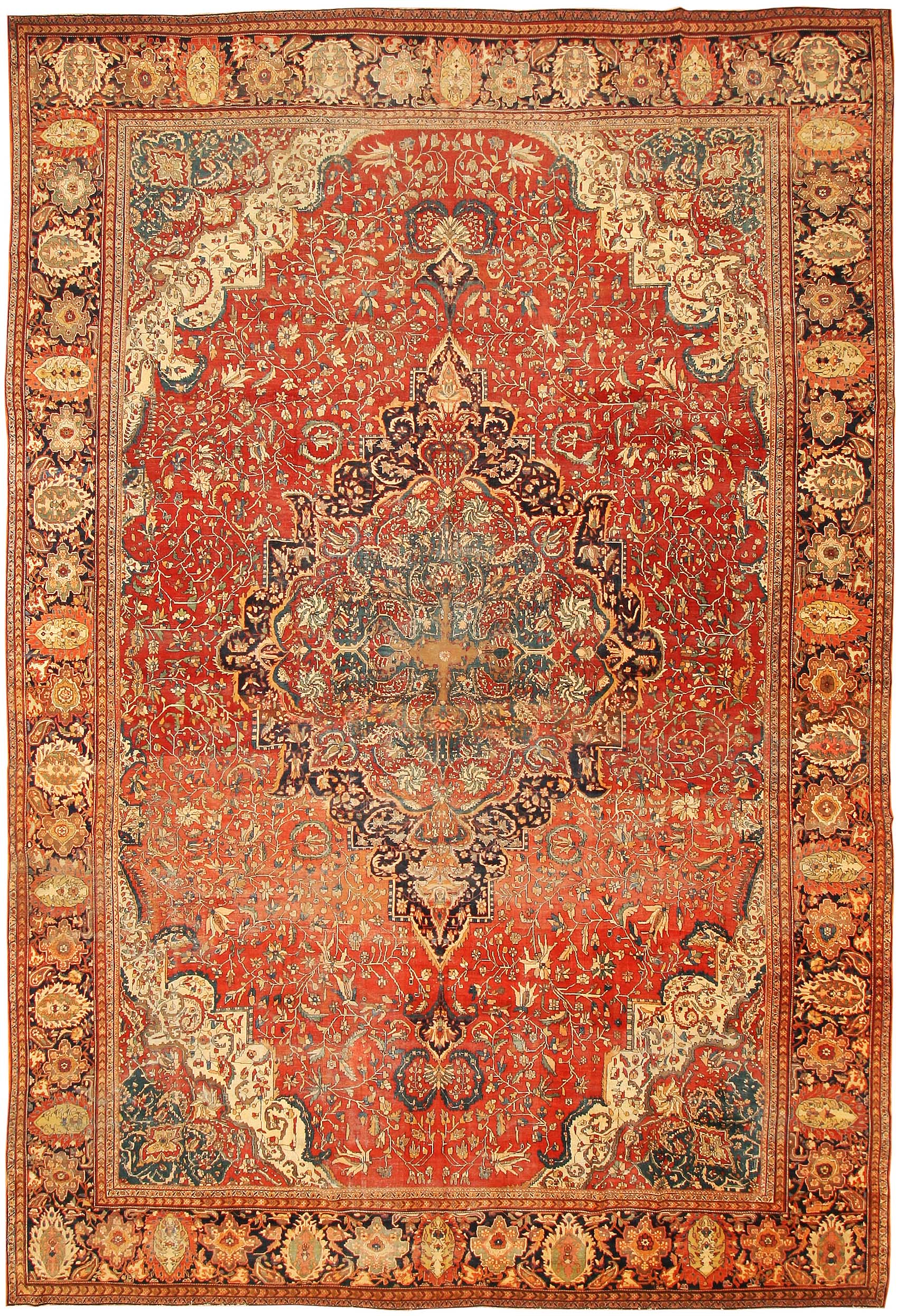 persian rugs antique sarouk farahan persian rug 43328 - nazmiyal collection ZKHTNQS