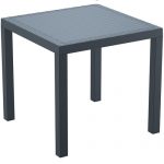 plastic garden table madrid rattan effect square garden table dark grey angle CWCXDYP