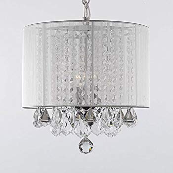 plug in chandelier crystal chandelier chandeliers with large white shade! h15 IBJVYBF