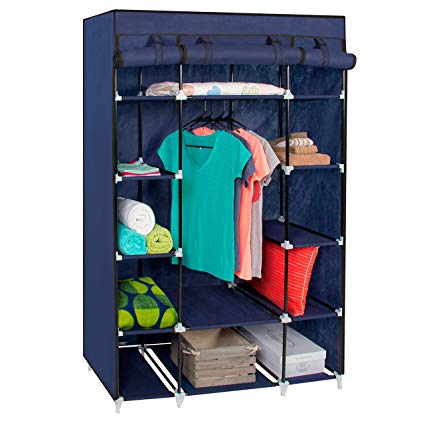 portable closet best choice products 13-shelf portable fabric closet wardrobe storage  organizer IUOMBRW