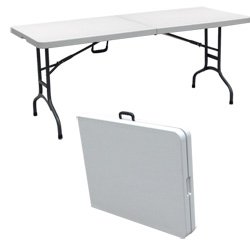 portable folding table palm springs folding portable camping / party table 6 ft white QBYWBRA