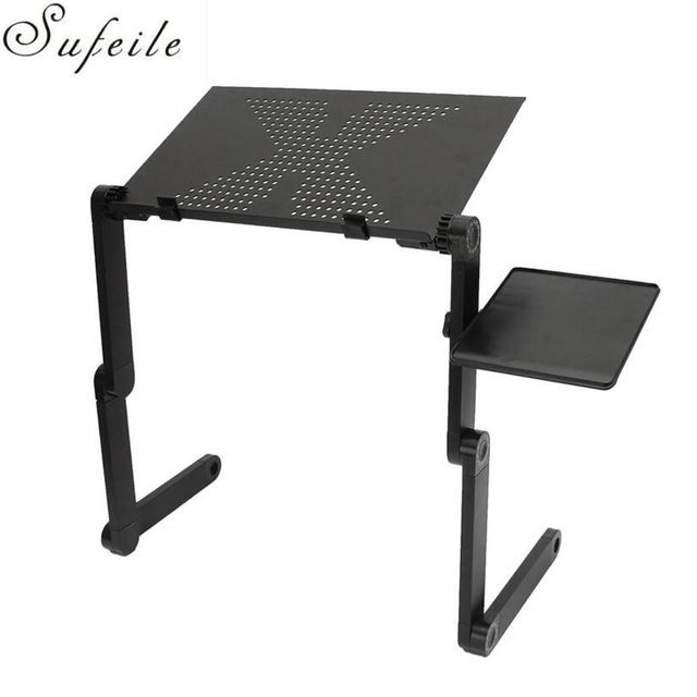 portable folding table sufeile aluminum laptop folding table computer desk stand for bed 360 QUCGQXW