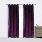 purple curtains cherry home set of 2 blackout velvet energy efficient grommet curtain JTWEMZF