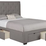 queen bed frame alison gray 3 pc queen upholstered bed with 4 drawer storage FOIBOZP