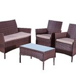 rattan furniture alexander morgan am702 classic garden rattan sofa set - brown: XZIOFCN