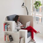 reading chair: seat with built-in book u0026 magazine shelves MEZBTOF