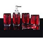 red bathroom accessories bathroom accessory set resin soap dish, soap dispenser, toothbrush holder u0026 TUXOMSW