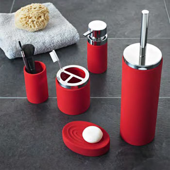 red bathroom accessories JOUIPEY
