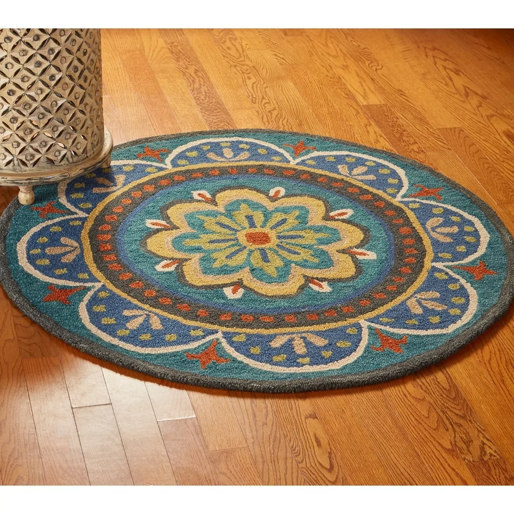 round area rugs lr home dazzle blue geometric round area rug (4u0027 round) - YCAEBVG