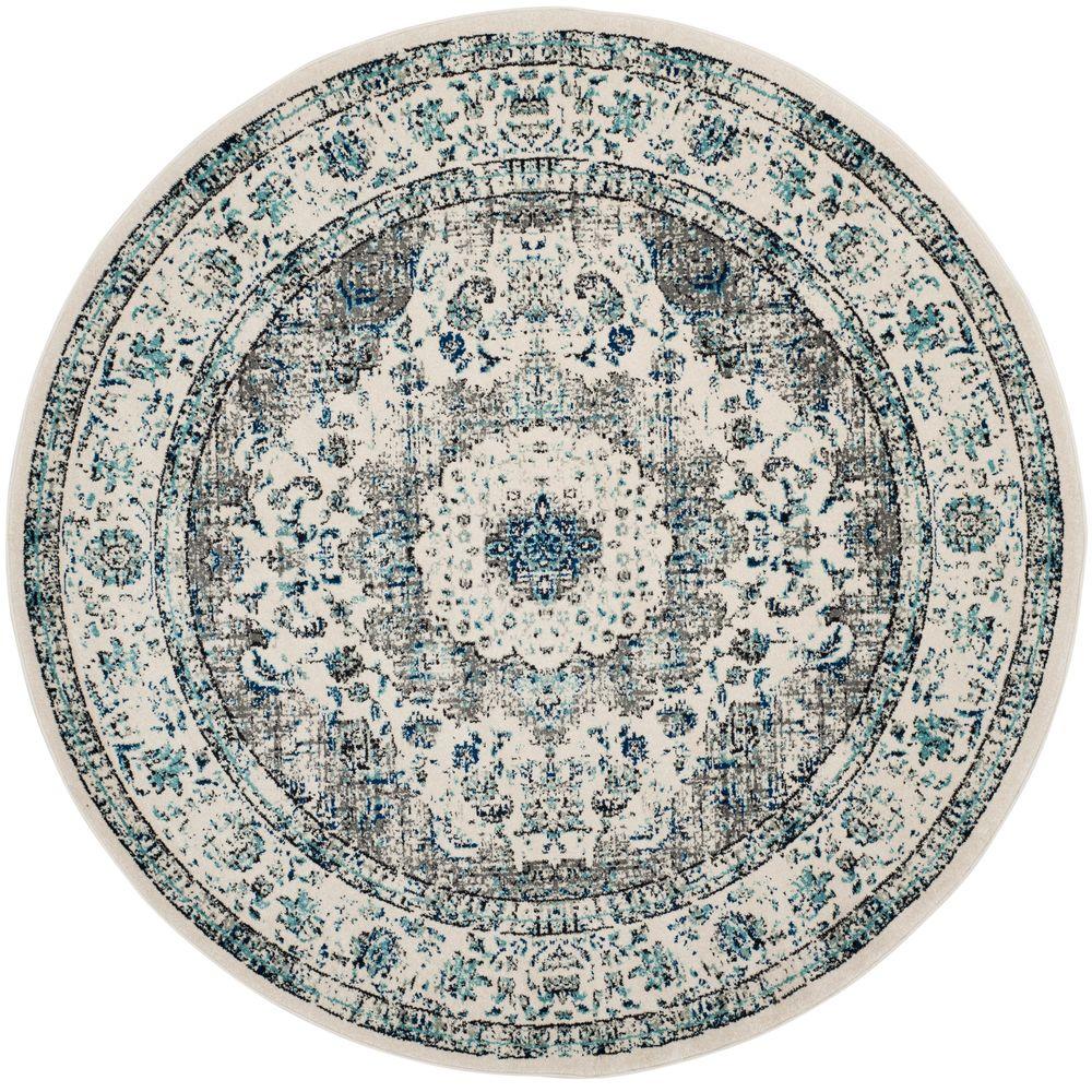 round area rugs safavieh evoke gray/ivory 7 ft. x 7 ft. round area rug ANVDDGL