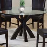 round glass dining table glass top dining table set 4 chairs EQWGMKS