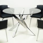round glass dining table somette round glass top chrome dining table ZVTBRKM