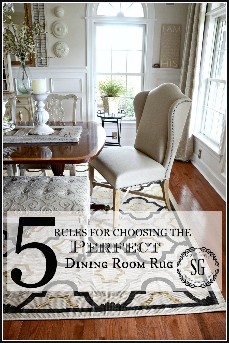 round rug under dining table 5 rules for choosing the perfect dining room rug-no nonsense, sensibe AOUSXIR