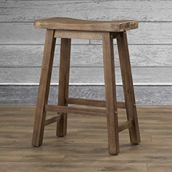 rustic bar stools amazon.com: rustic bar stool 24 inches - contemporary weathered finish ENTWOVL