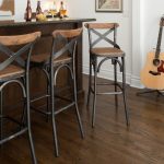 rustic bar stools kosas home dixon rustic brown and black reclaimed pine and iron AOFNLWH