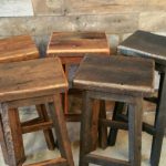 rustic bar stools reclaimed rectangle barn wood bar stool sealed or painted free shipping EIWYNNR
