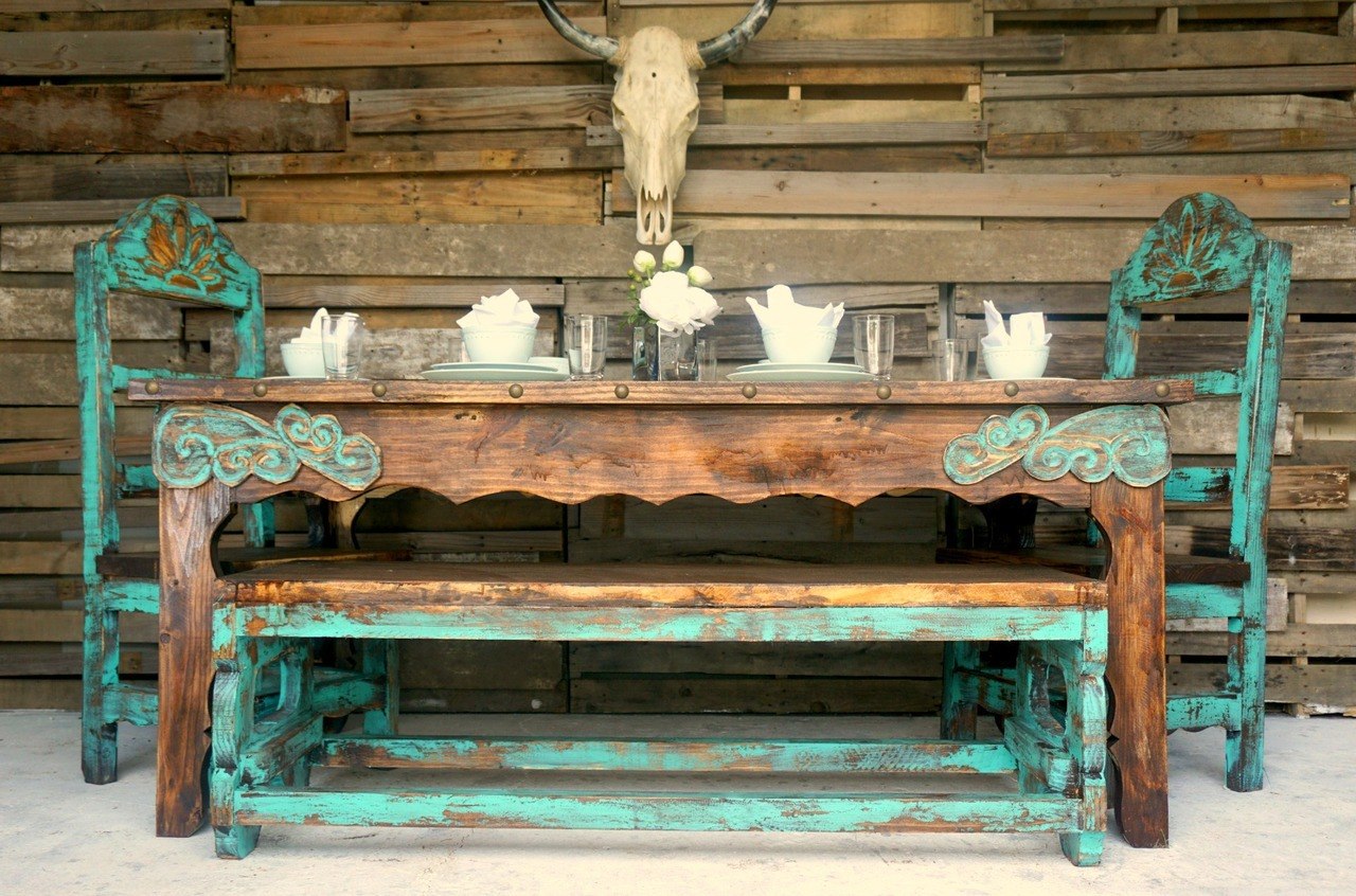rustic furniture agave rustic dining table for 6 SSEDOUT