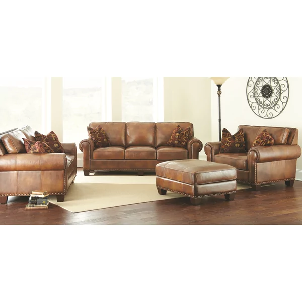 sanremo 4-piece top grain leather sofa set by greyson living UKTEPNQ