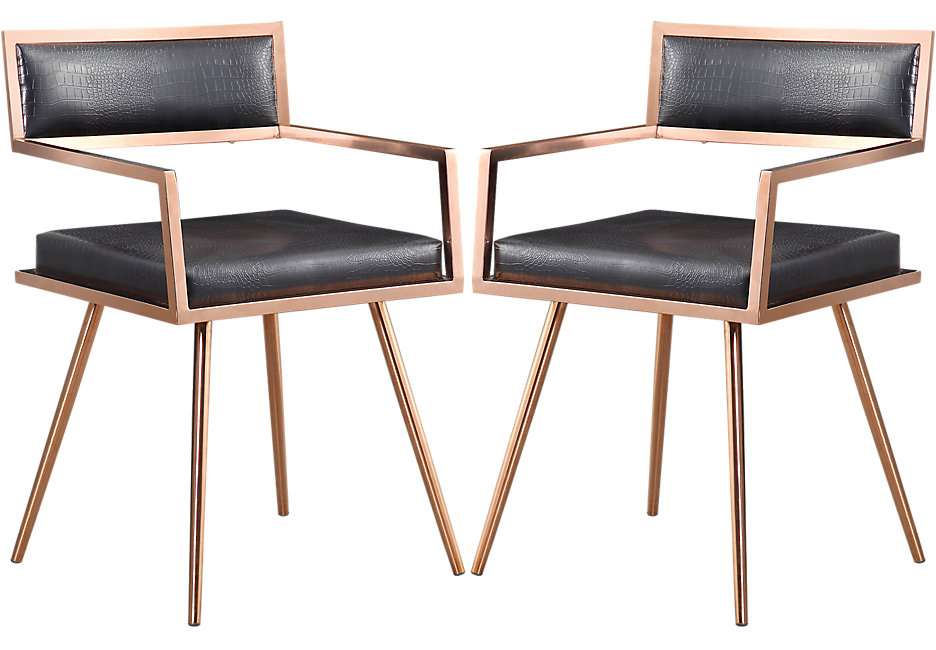 seton black dining chairs (set of 2) - side chairs black QLCUSHK
