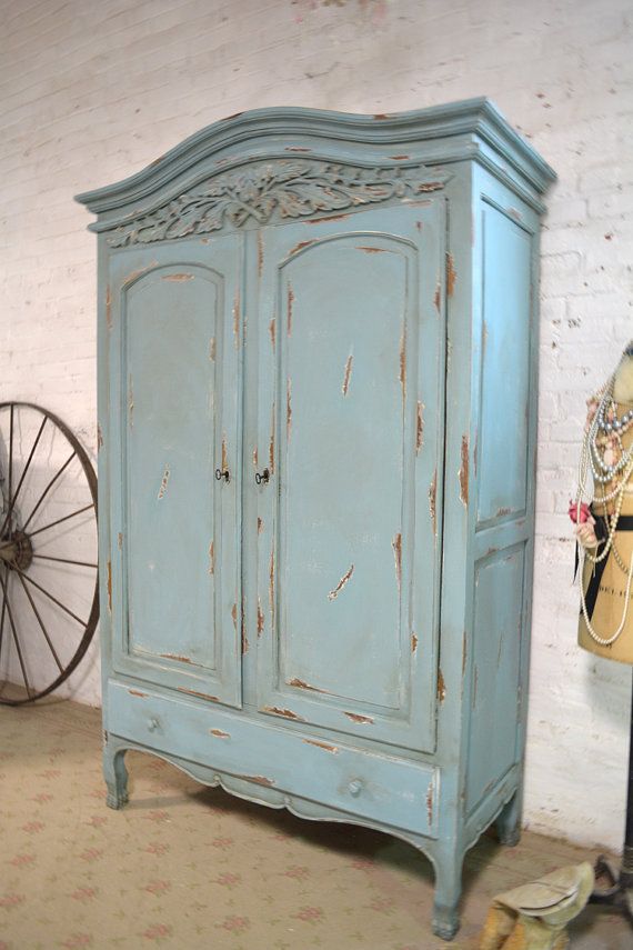 shabby chic wardrobe french armoire painted cottage chic shabby by paintedcottages AFQJMKJ
