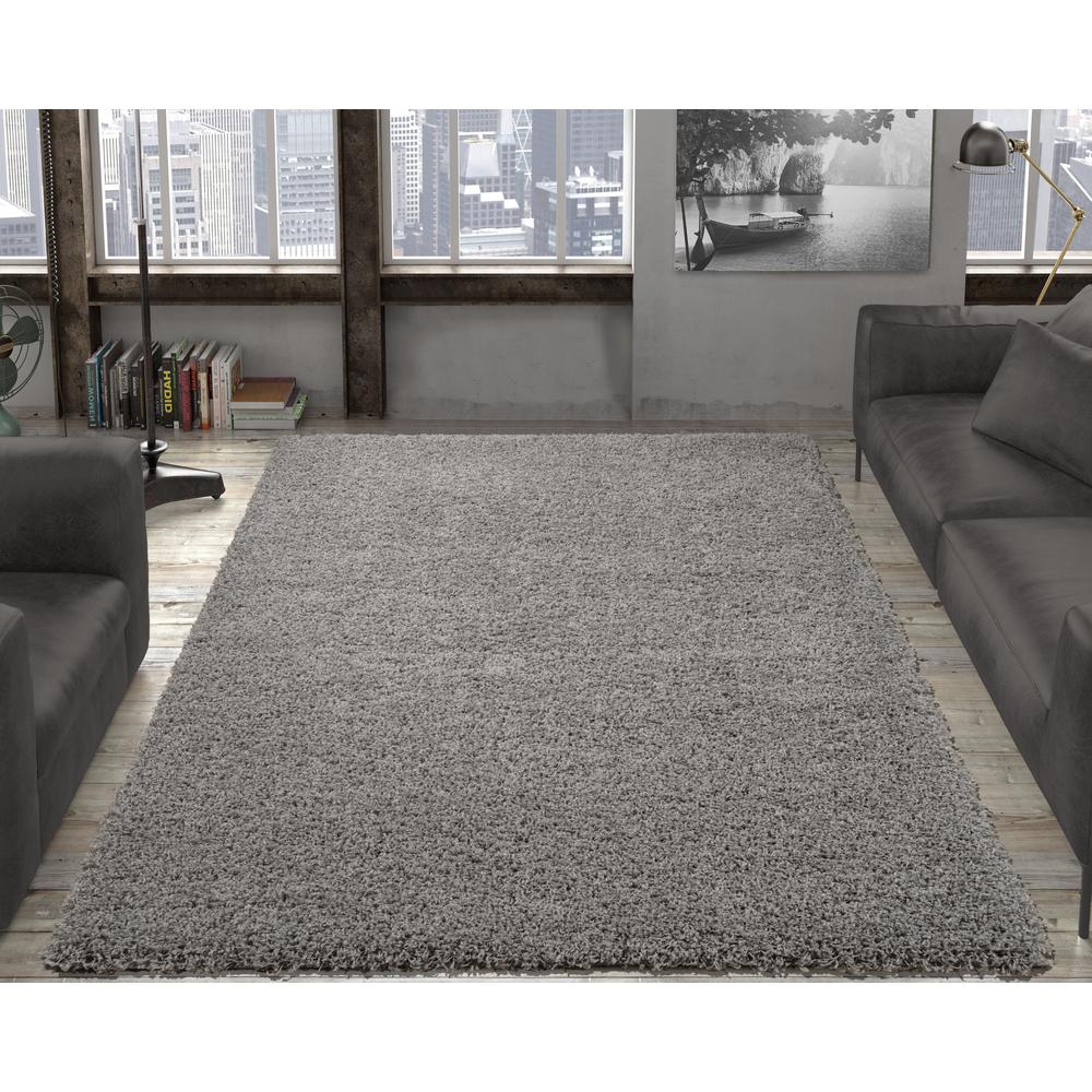 shag area rugs ottomanson contemporary solid grey 5 ft. x 7 ft. shag area BAWCUMX