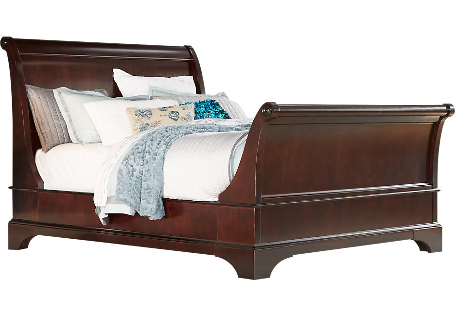 sleigh beds whitmore cherry 4 pc queen sleigh bed YYVNTLL