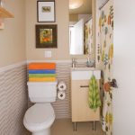 small bathroom decorating ideas shower curtain needs less space than a door | tutorial here PYWGCDV