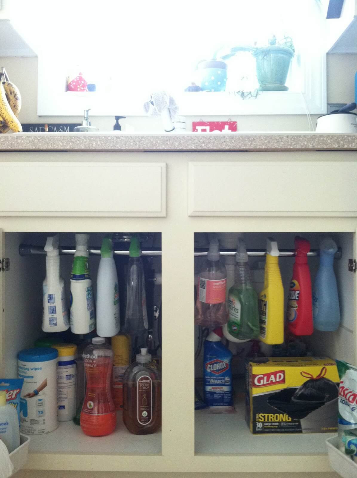 small kitchen storage 3. a hanging space for squirt bottle cleaners SLQBFYW