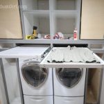 small laundry room ideas small laundry room - diy pull-out sweater drying rack, sawdust girl NJBIYXG
