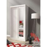 small wardrobes alaska 100 cm - white - sliding door wardrobe with mirror MDYNTJZ