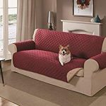 sofa covers amazon.com : mason reversible sofa cover, red : pet supplies QYFHYSA