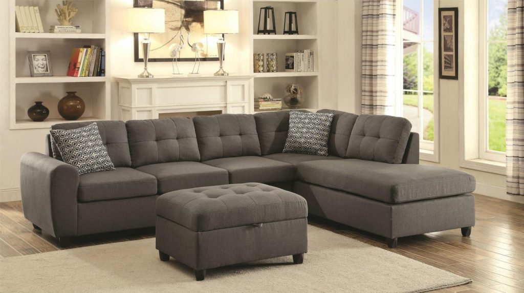 stonenesse grey fabric sectional sofa PUSNAWS