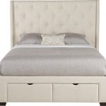 storage beds with drawers alison oatmeal 3 pc king upholstered bed with 2 drawer storage YTAAQSJ