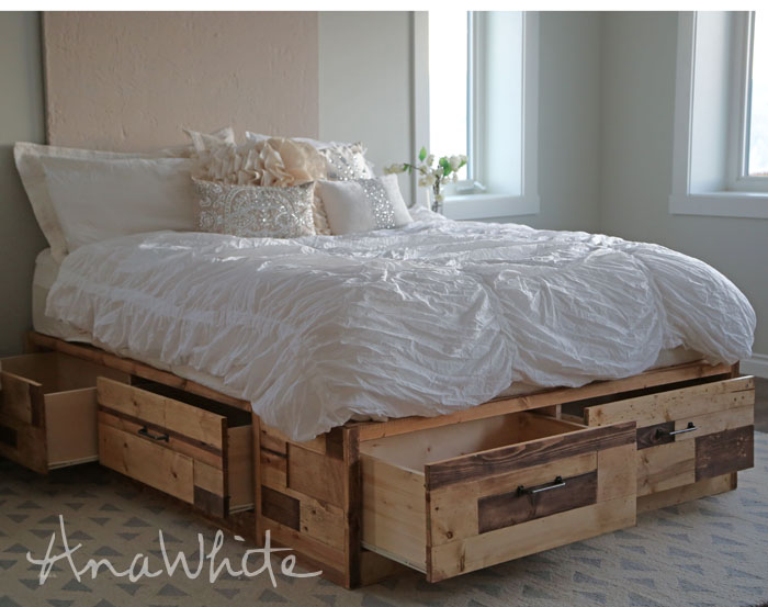 storage beds with drawers brandy scrap wood storage bed with drawers XPUCJZG