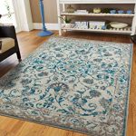 teal rugs traditional vintage area rug distressed rug teal blue gray beige 8x11 PHNLXKG