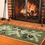 the hooked wool pine cone hearth rug from plow u0026 hearth ZQUSZFE