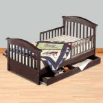 toddler beds sorelle joel pine toddler bed w/drawer in cherry XJEHWQY