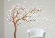 tree wall stickers breezy tree wall decal and bird stickers in white and wood FGCPMEO
