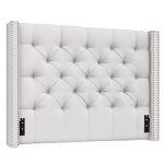 tufted headboard harper upholstered tufted low headboard with bronze nailheads, full, ... VHEWXNG